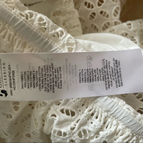 2022 Self Portrait Cotton Broderie Peplum Top - Picture 8 of 9